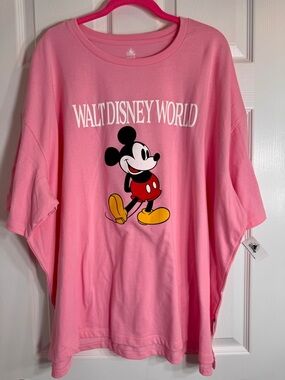 NWT Disney Parks Pink Walt Disney World Mickey Mouse T-Shirt Tee Top Size 2X.
